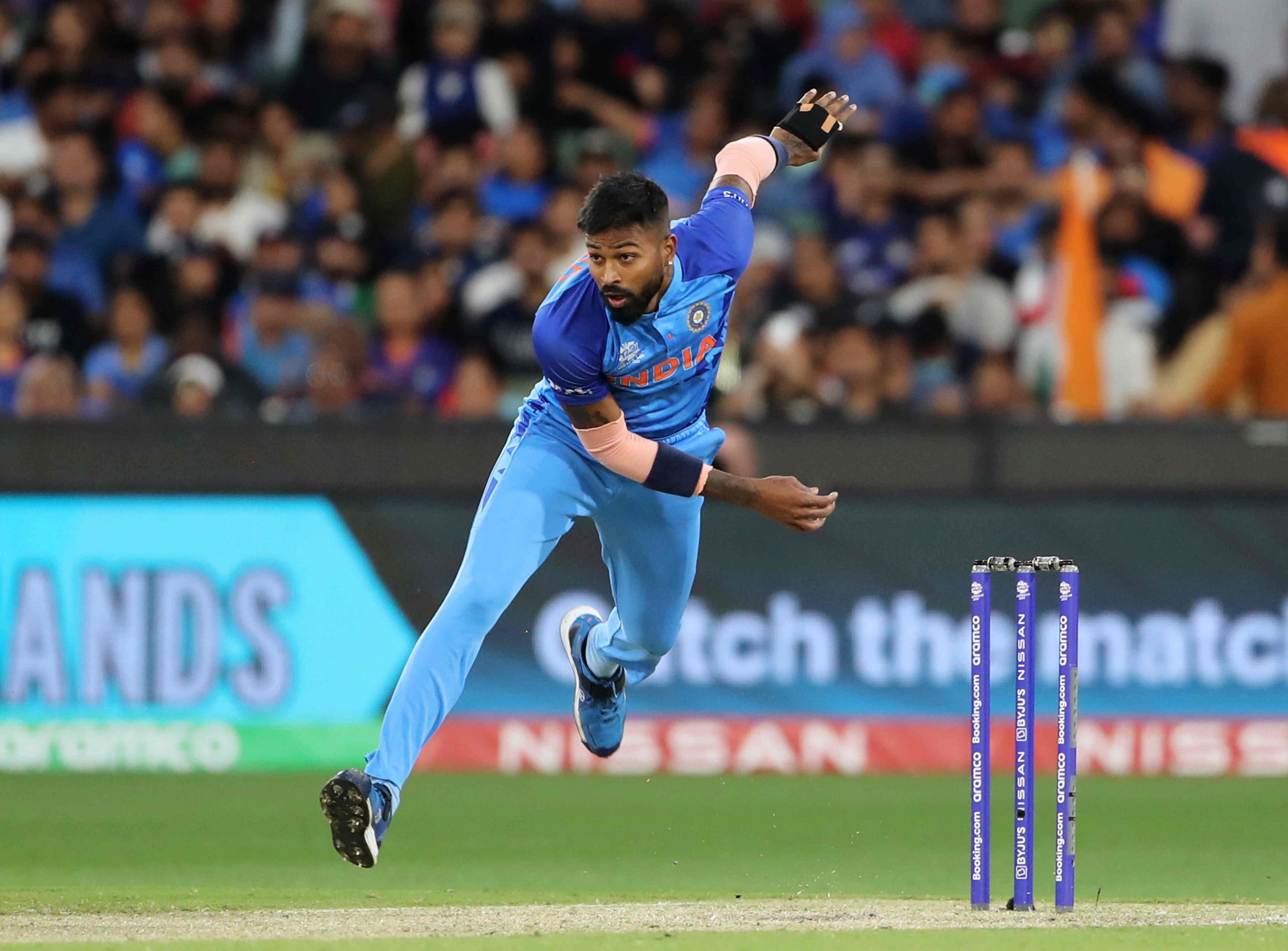 India's Hardik Pandya in action