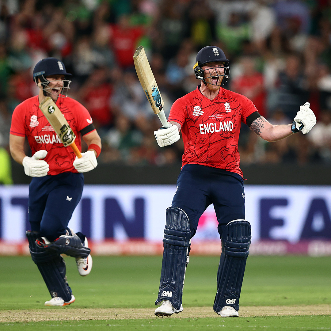 Ben Stokes celebrates after winning ICC Mens T20 World Cup 2022 final match
