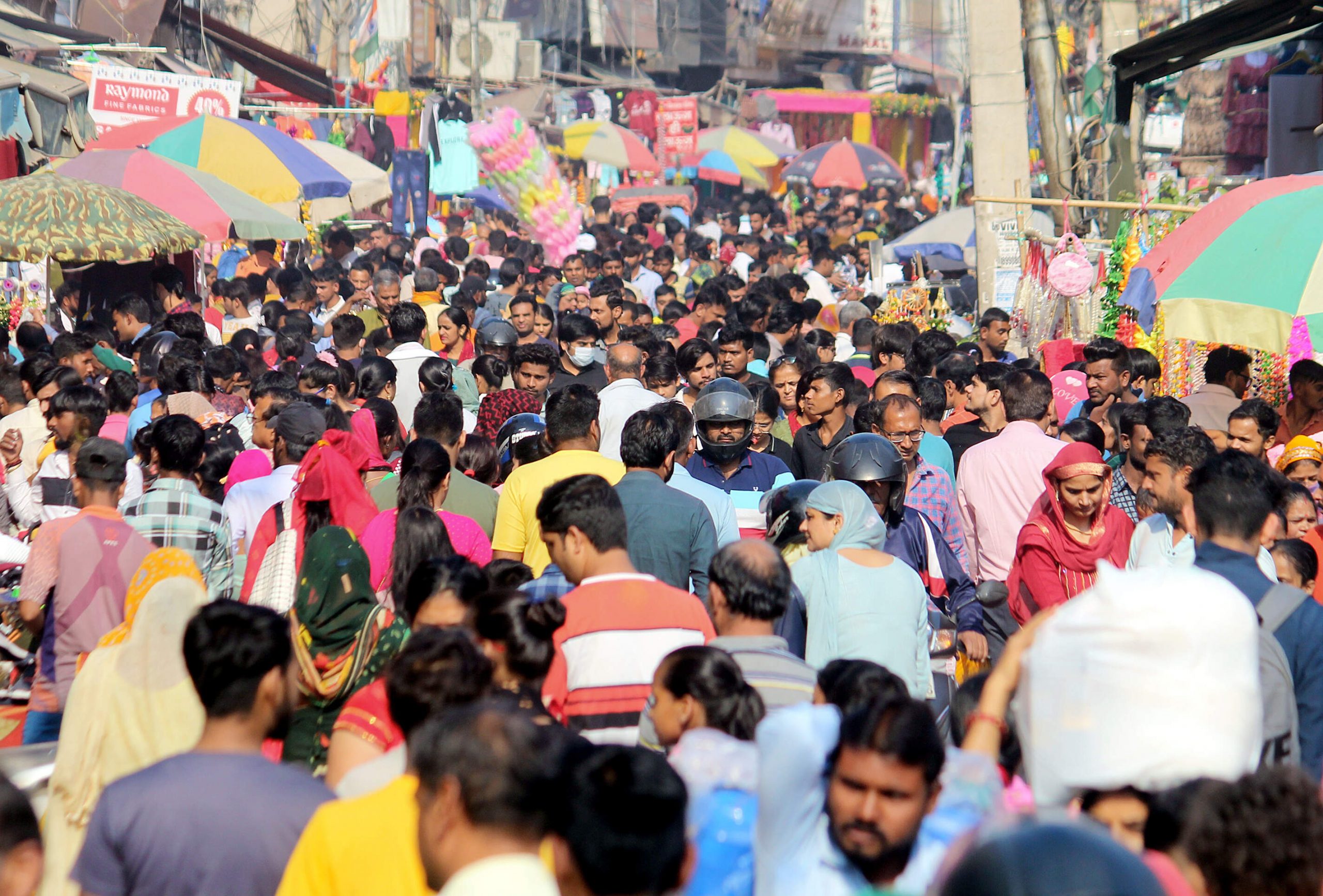 People throng Sadar Bazar market for shopping ahead of the Diwali festival