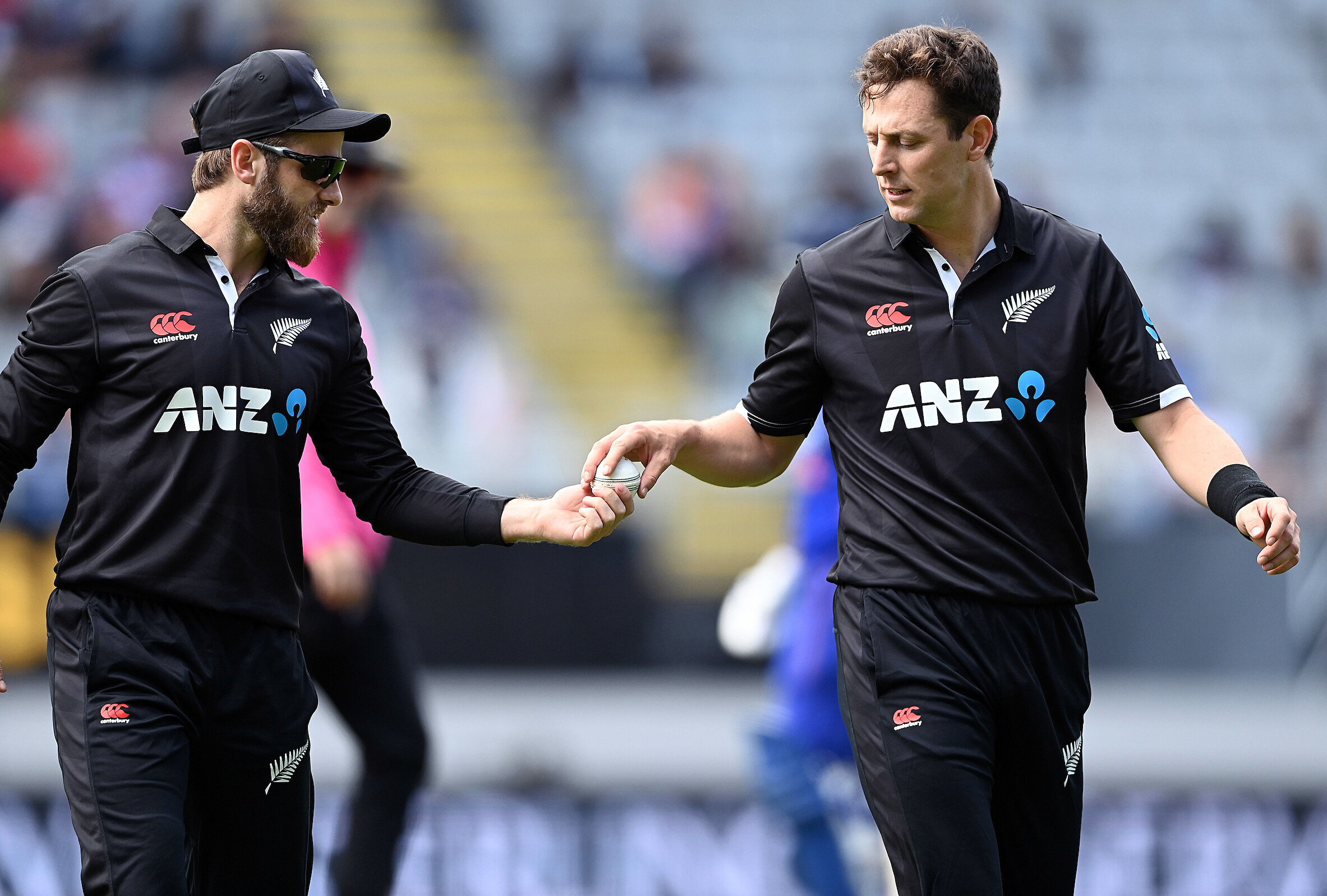 New Zealand's Kane Williamson and Matt Henry during the 1st ODI match against India