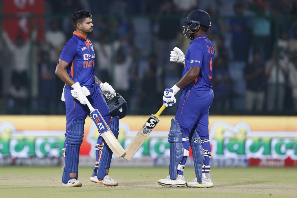India's Shreyas Iyer and Sanju Samson during the 3rd ODI match