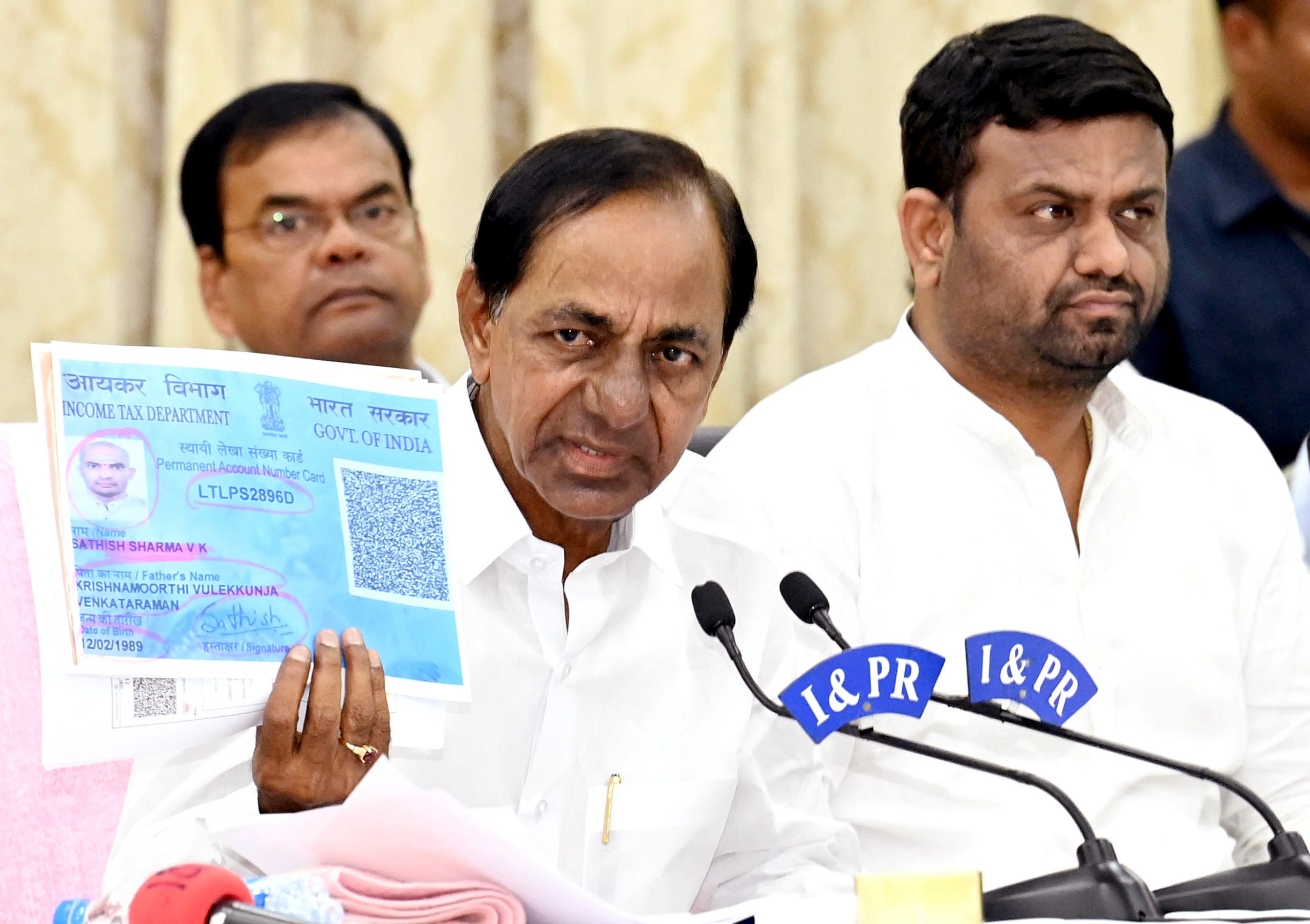 K Chandrashekar Rao addresses a press meet