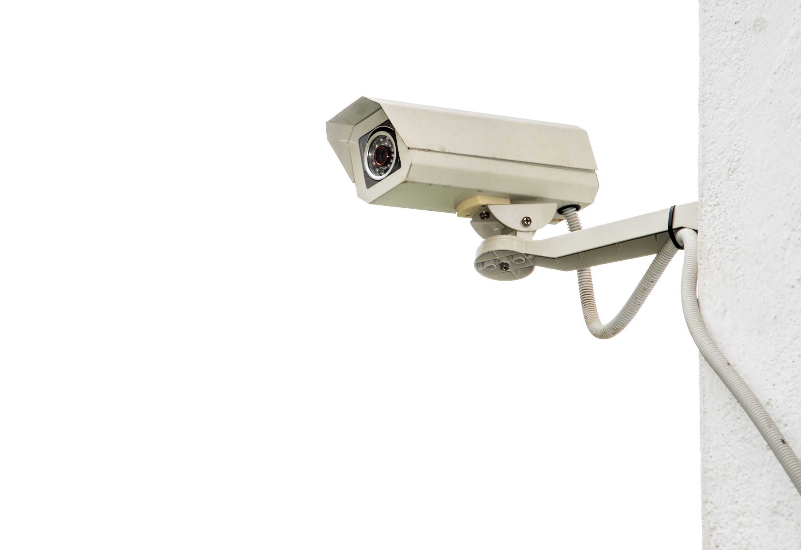 CCTV install on wall.