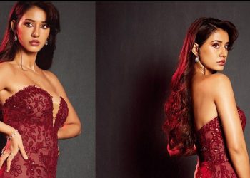 Disha Patani’s enticing looks in a red-maxi dress