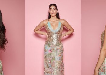 Janhvi Kapoor accentuates her elegance in a shimmering maxi dress