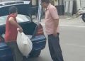Viral video of a man in a Mercedes Benz picking up “Ration Rice” in Punjab