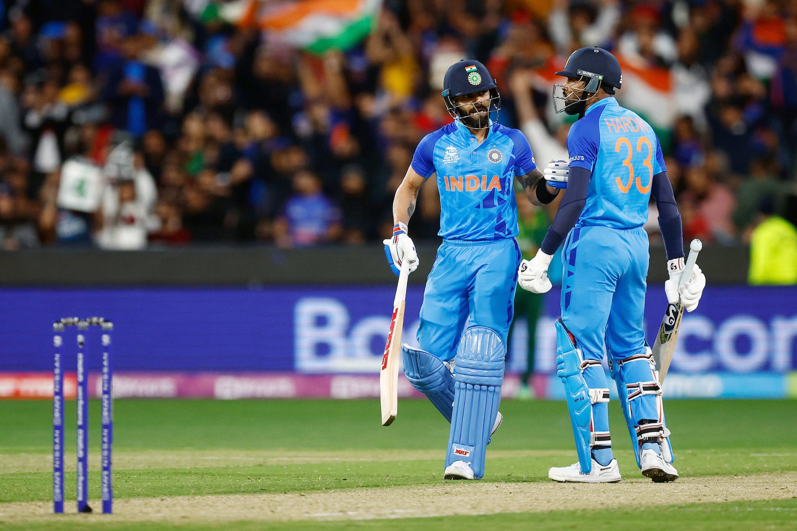 India's Virat Kohli and Hardik Pandya during the ICC Men's T20 World Cup
